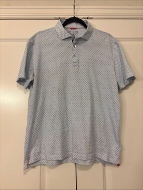 Stone Rose Pale Blue Microdot Polo